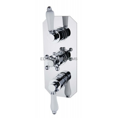 Traditional concealed shower valve with two outlets